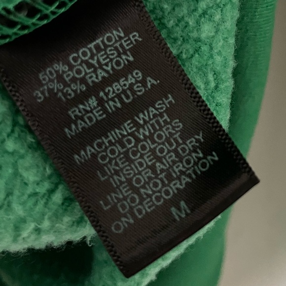 Aviator Nation 5 Stripe Green Zip Up Hoodie Size M Made USA Rare St Pattys Day - Picture 8 of 11